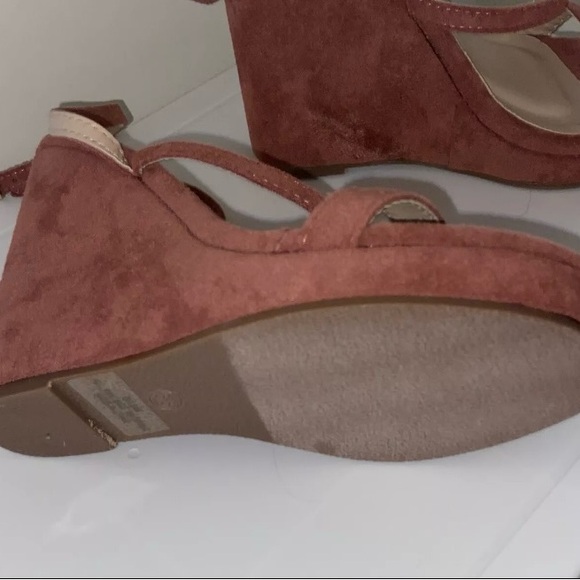 Lulu strapy wedge sandal - mauve suede size 6 - Picture 3 of 5
